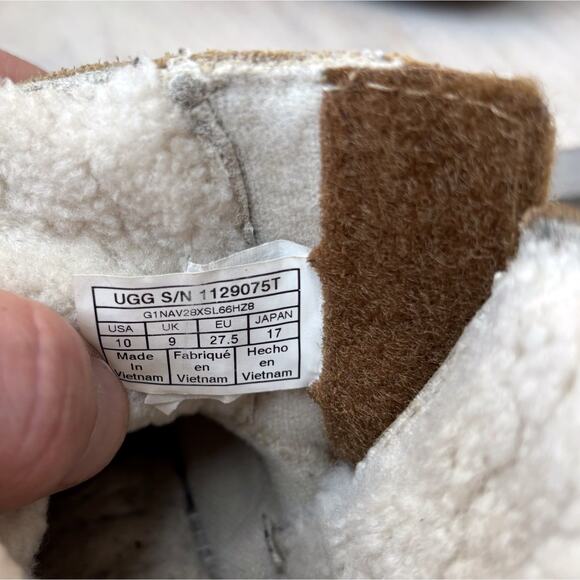 Ugg Keelan Kids Childrens Tan Leather Shearling Lined Boots US Size 10 - Picture 8 of 8